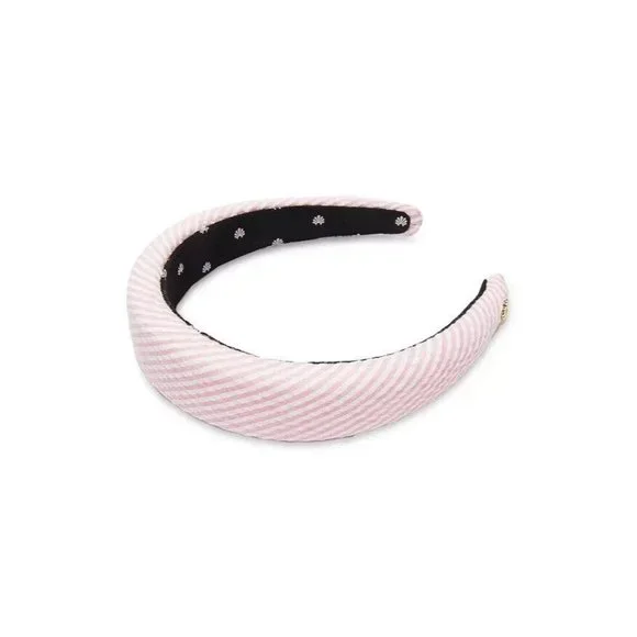 LELE SADOUGHI Seersucker Alice Headband Shell Pink MSRP $75 - Picture 2 of 2